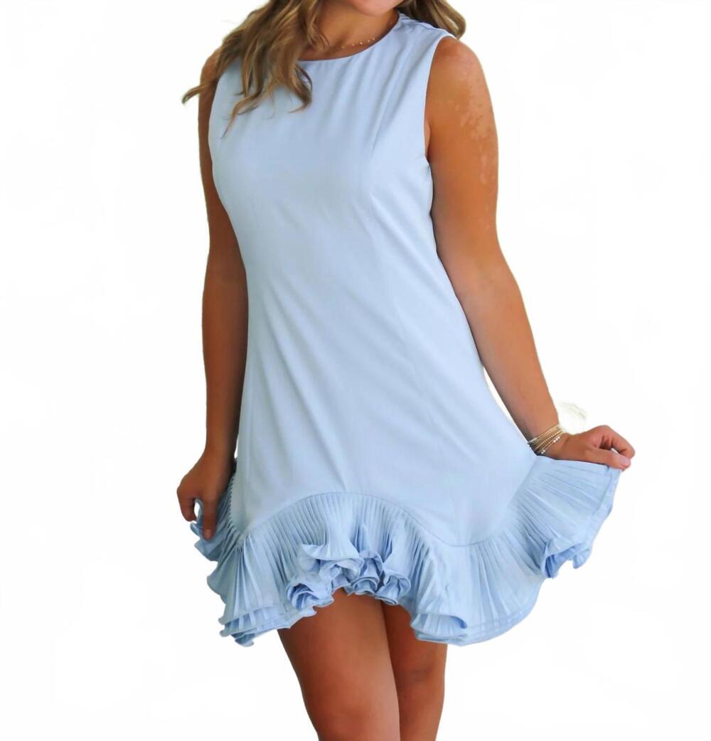 NEW INA FASHION flutter ruffle mini dress in blue